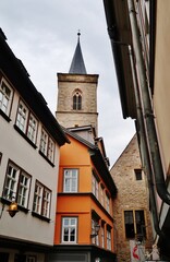Erfurt, Krämerbrücke mit Kirchturm