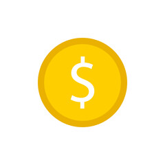 Gold dollar coin simple icon