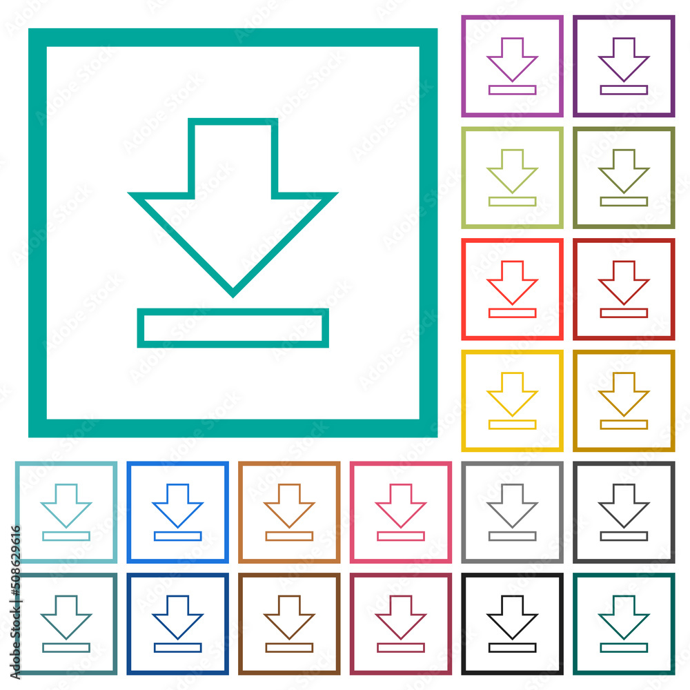 Canvas Prints download outline flat color icons with quadrant frames