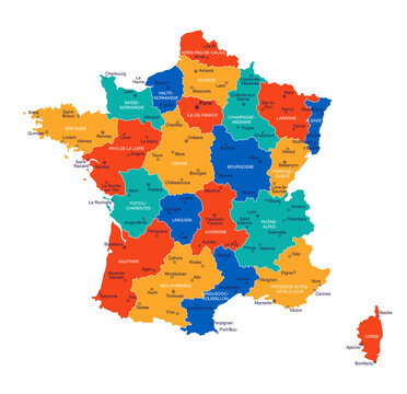 Map of France - highly detailed vector illustration
