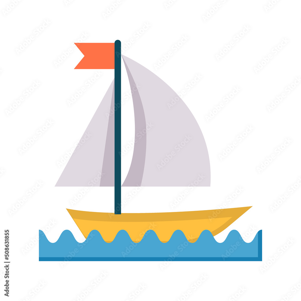Aufkleber sailing vector flat icon for web isolated on white background eps 10 file