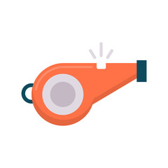 Referee Whistle vector flat icon for web isolated on white background EPS 10 file