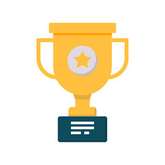 Trophy Cup vector flat icon for web isolated on white background EPS 10 file