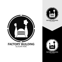 FACTORY BUILDING ICONS VECTOR