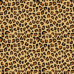 
Leopard, jaguar, panther animal skin texture, seamless print, yellow background.