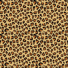 
Leopard, jaguar, panther animal skin texture, seamless print, yellow background.
