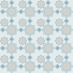 Fototapeta premium Eight-rays star vector grid. The decor is suitable for print, fabrics, cups, packaging, notebooks, interior, kitchen, carpet.