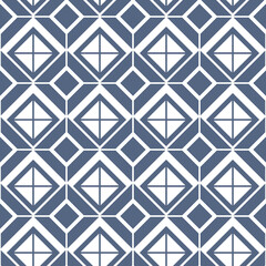 Abstract blue rhombs. The decor is suitable for print, fabrics, cups, packaging, notebooks, interior, kitchen, carpet.