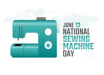 vector graphic of national sewing machine day good for national sewing machine day celebration. flat design. flyer design.flat illustration.