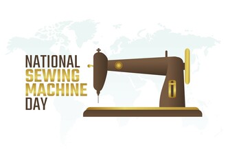 vector graphic of national sewing machine day good for national sewing machine day celebration. flat design. flyer design.flat illustration.