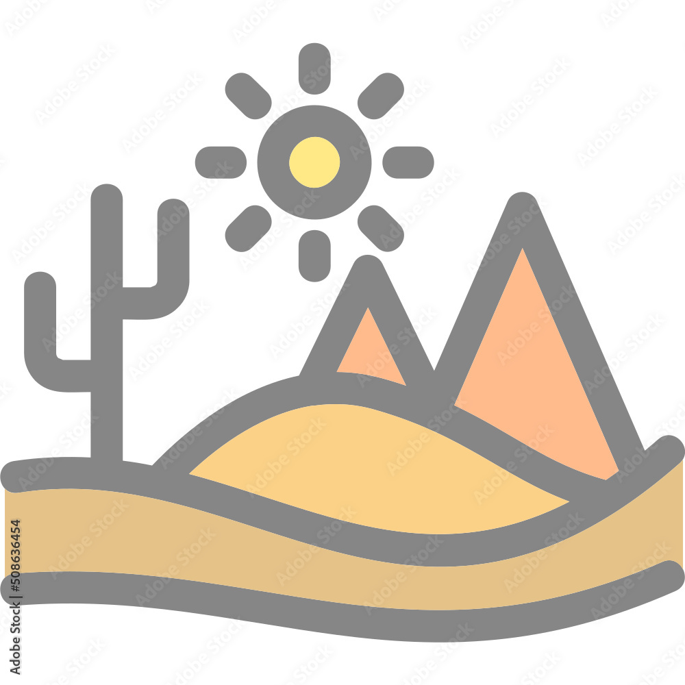 Sticker Desert Landscape Icon