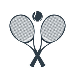 Tennis racket and tennis ball icon symbol vector, Modern design , isolated on white background, illustration Vector EPS 10 , can use for  Tennis Championship and Tennis Team Logo