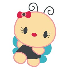 Cute butterfly running happily