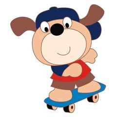 Obraz premium Dog doing skateboard trick