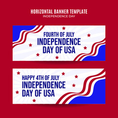 Happy 4th of July - Independence Day USA Web Banner for Social Media Horizontal Poster, banner, space area and background