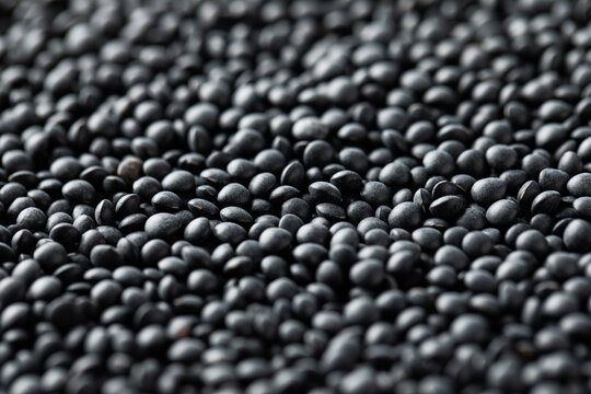 Heap of healthy black lentils