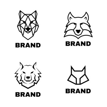 Set of wolf logo. vector illustration.