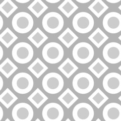 Geometric gray background. Circles and diamonds on a gray background