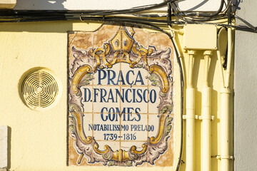  azulejos street panel in Faro, Algarve, Portugal