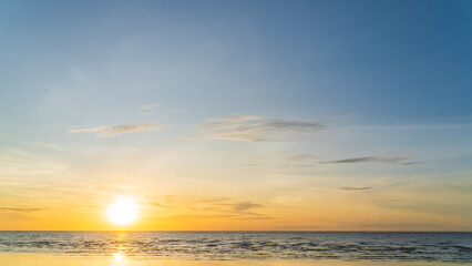 Fototapeta na wymiar Sunset sky over sea in the evening