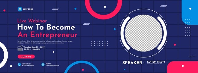 Business conference banner template design for webinar, marketing, online class program, etc