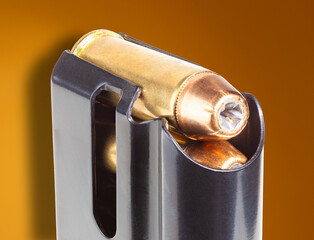 Weapon magazine filled with hollow point bullets