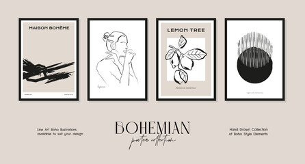 Bohemian minimalistic art print posters for your wall art collection and interior design decoration 