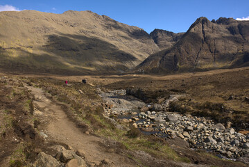 hiking in the mountains