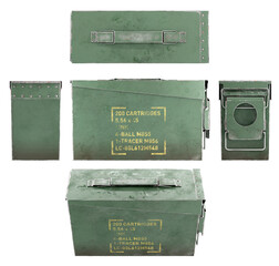3d render illustration of a rifle ammunition box isolated on white - obrazy, fototapety, plakaty