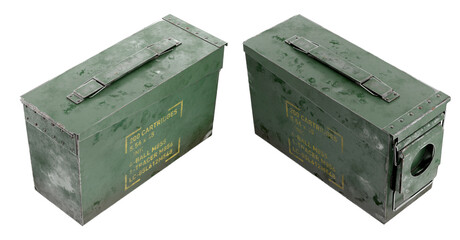 3d render illustration of a rifle ammunition box isolated on white - obrazy, fototapety, plakaty