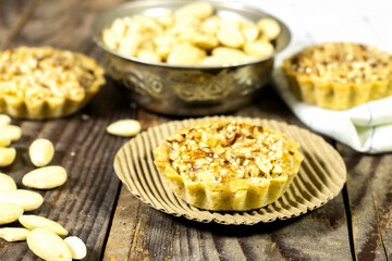 delicious homemade almond pie or tartlet