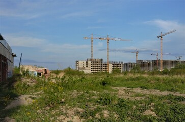 construction on a vacant lot, the city is growing