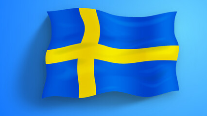 Sweden vector waving flag