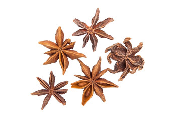 A seed in the form of a star on a white background