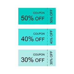 simple vector illustration of coupons on white