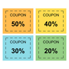 simple vector illustration of coupons on white