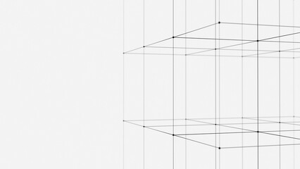 A Web site header or banner design global network connection that connects an abstract polygon background with dots and lines. Digital technology with flexus background and space for text space