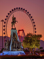 Ataturk statue and Ferris wheel