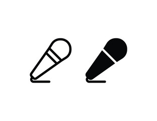 microphone icon. outline icon and solid icon