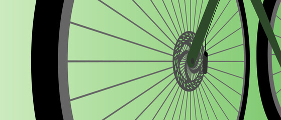 Bike details, close-up, flat vector stock illustration