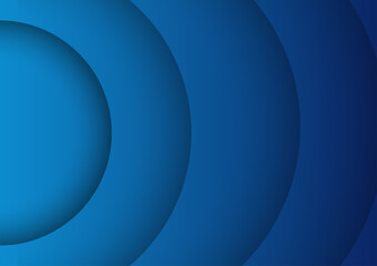 The background is designed with a blue gradient wavy circle shape and beams, space concept