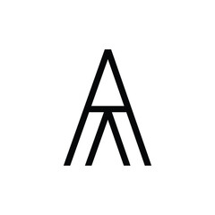 alphabetic geometrical shape icon minimal black flat logo illustration creative simple art design 