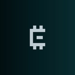 Obraz premium Abstract letter E with crown line logo design. Creative minimalist vector logotype icon symbol.