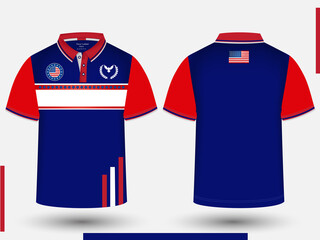  Polo Shirt Design Template and Mockup. Polo Shirt Technical Fashion Illustration.  Polo Shirt design for tech pack Front and Back