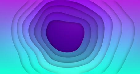 Image of rotating blue and purple organic forms moving on purple background