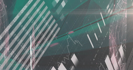 Image of networks of connections and data processing over computer servers