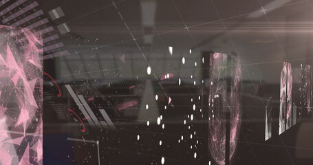 Image of statistics, data processing and networks of connections