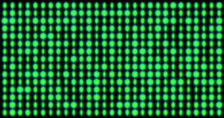 Image of changing green dots on black background