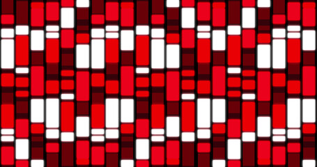 Fototapeta premium Image of rectangles changing colours in shades of red