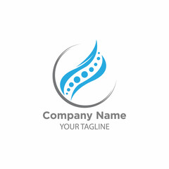 orthopedic health medical logo concept. Herbal orthopedic logo spine spinal care vector icon illustration.